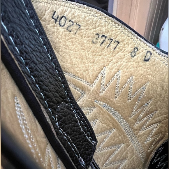 Bona Allen dark blue black Leather Cowboy Boots men’s 8 D - Picture 7 of 8